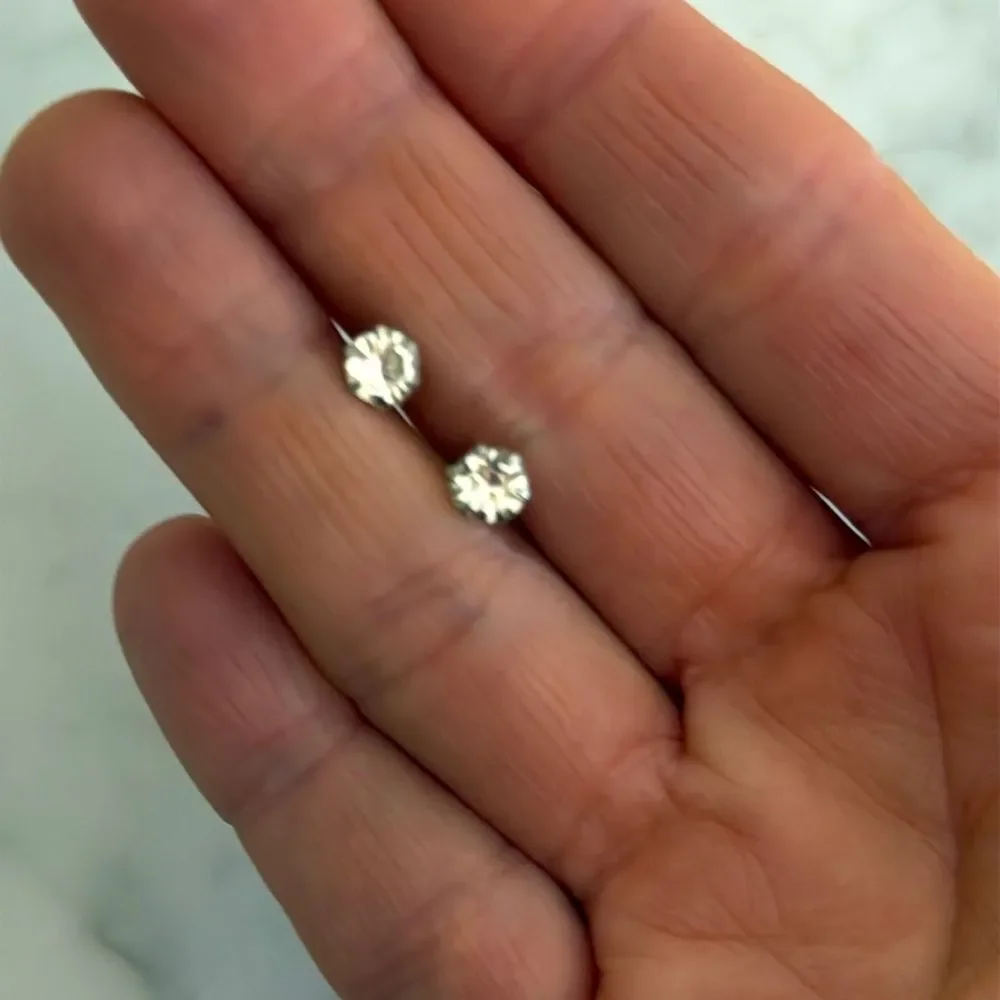 Men’s Crystal Stud Earrings, 3 Pairs, 3 Sizes